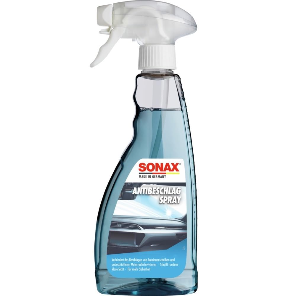 SONAX AntiBeschlagSpray (500 ml) Antibeschlag-Schutz für alle Glasscheiben und Kunststoffscheiben sorgt für eine rundum klare Sicht | Art-Nr. 03552410