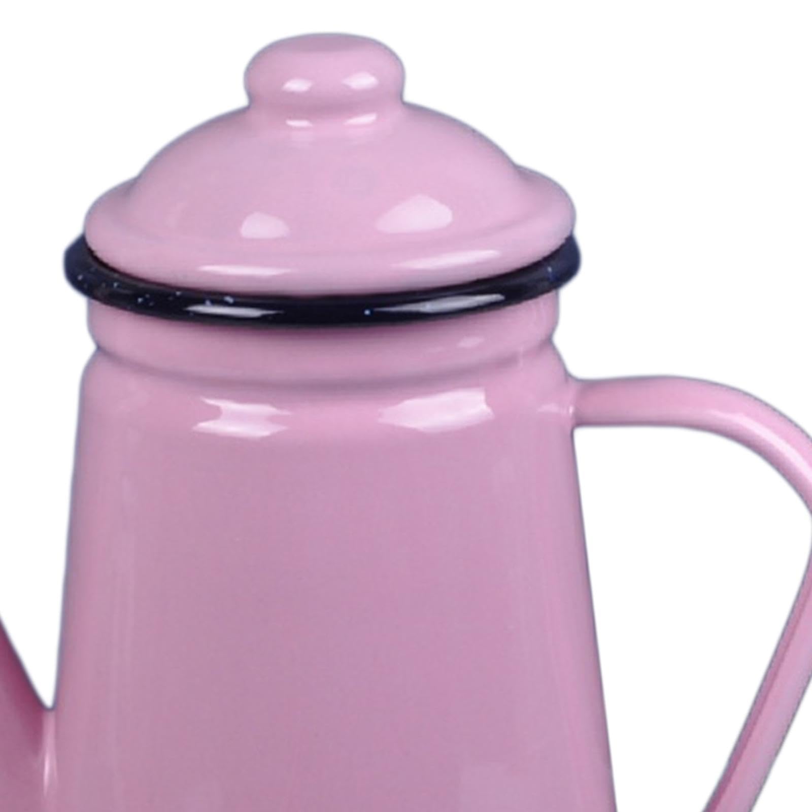 Gralara Hervidor de té esmaltado, tetera de estufa, hervidor de agua, 1,1 L, hervidor de café para cocina restaurante, Rosa
