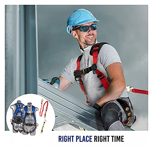 Image of Palmer Safety Fall Protection Safety Harness Hammerhead Series Safety Kit I Premium Harness + Lanyard + D-Ring Extender Kit