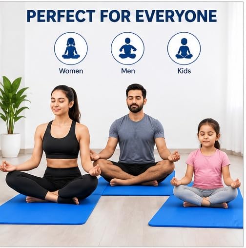 Image of Yoga mat for Women & Men EVA Material 6mm Anti-Slip Mat for Workout|Exercise Mat For Home Gym | Yoga Mat-For Gym-Workout and Yoga Exercise (1, Blue)