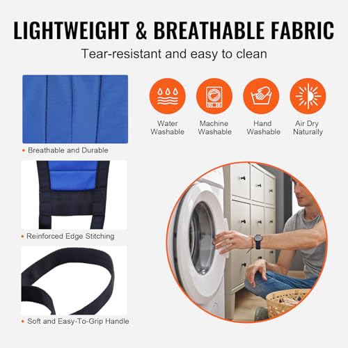 Image of VEVOR Patient Lift U-Sling with Head Support- Medium Size, Divided Leg Transfer Sling for Bathing, Patient Lift Medical Sling for Elderly, Disabled, Bedridden, 600LBS