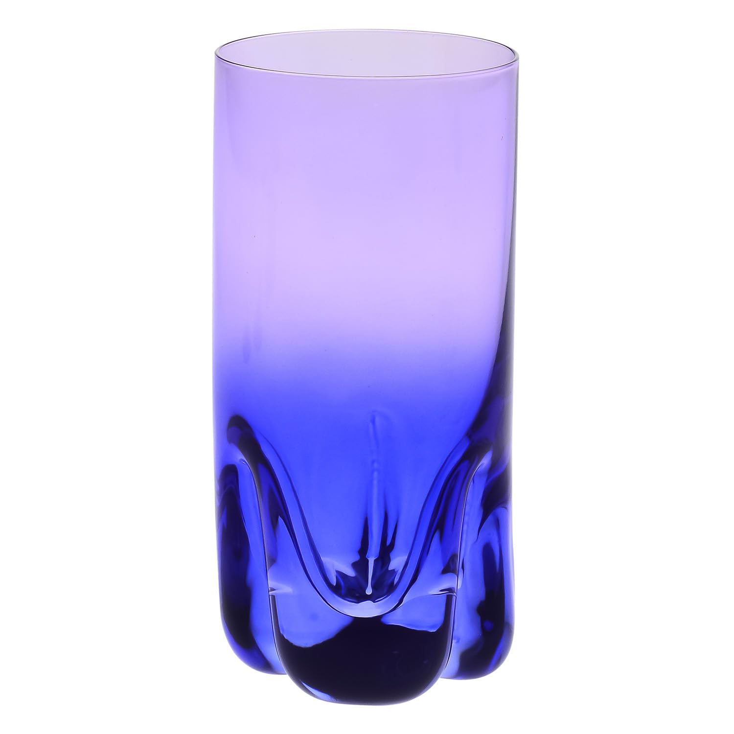 Krosno – Bicchieri per drink, acqua e succo 300 ml, set da 4 pezzi – Collezione Aurora – Dipinti a mano – Cristallo senza piombo – Ideali come regalo – Viola-Blu scuro e Verde-Blu scuro
