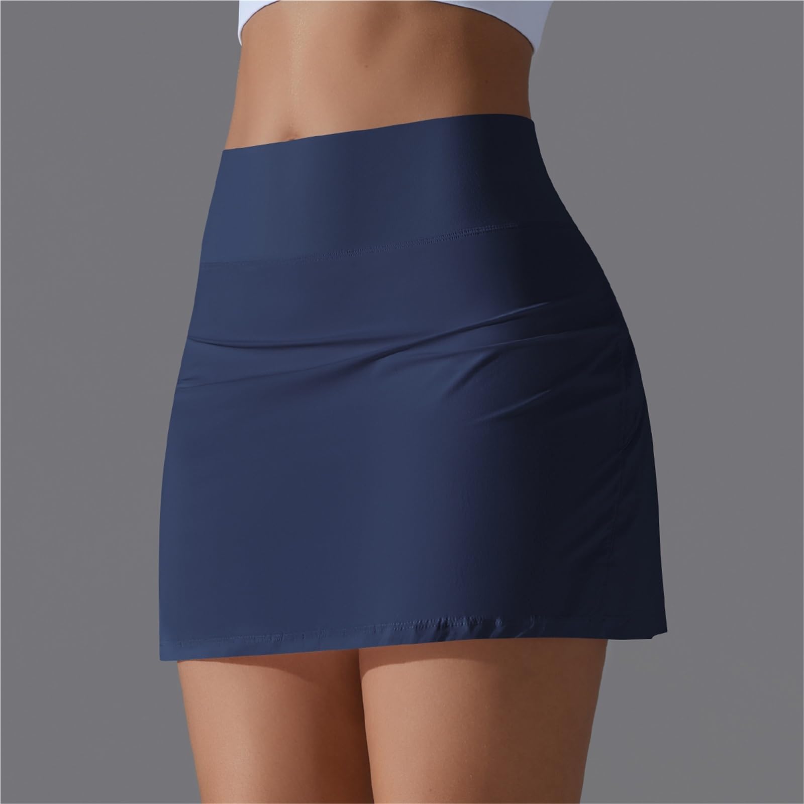 Atmungsaktiver Yogarock for Damen, elastischer, doppellagiger Tennisrock, hoher Taillen-Sport-Tennisrock Für Tennis Golf Laufen