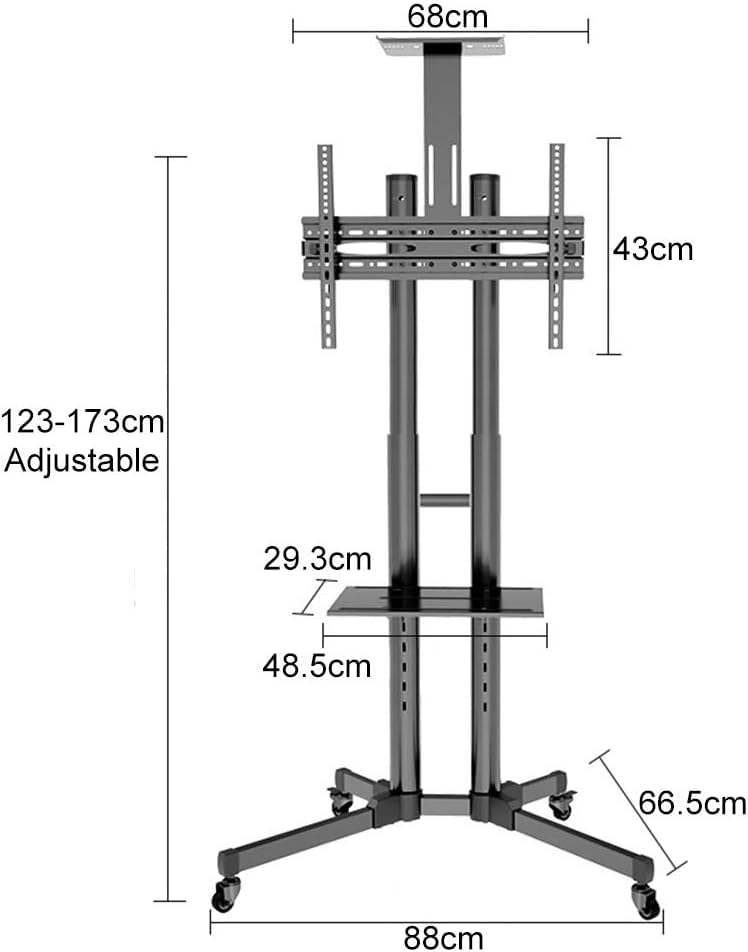 Soporte móvil para TV con ruedas y estantes miniatura 2