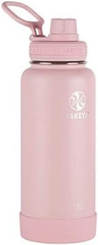Takeya Actives Insulated Stainless Steel Water Bottle with Spout Lid, 32 Ounce, Blush & Actives Insulated Stainless Steel Water Bottle with Spout Lid, 32 Ounce, Lilac