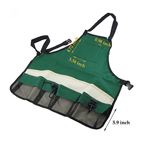 Syooy Garden Apron For Women Tool Apron With Pockets Adjustable Heavy Duty Work Apron For Gardening Woodworkers Carpentry Baking Household Cleaning Lawn Care #TOP2