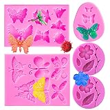 moldes para mariposas de papel que vuelan Paquete incluye: El juego contiene 5 moldes de silicon, mariposa, libélula y flor de durazno. Estos moldes de silicona para fondant son muy adecuados para decorar tartas.