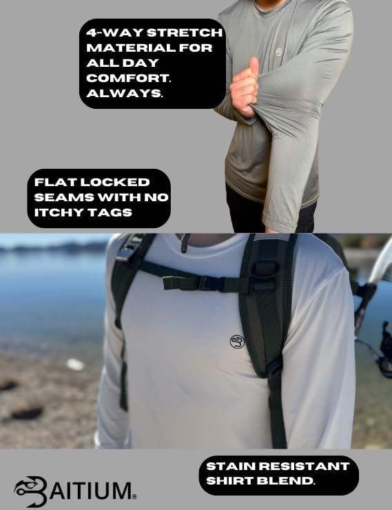 Mens Dry-Fit UPF 50+ Sun Shirt, Fishing Shirts for Men Long Sleeve, SPF Shirts for Men, Men's Rash Guard Shirts3
