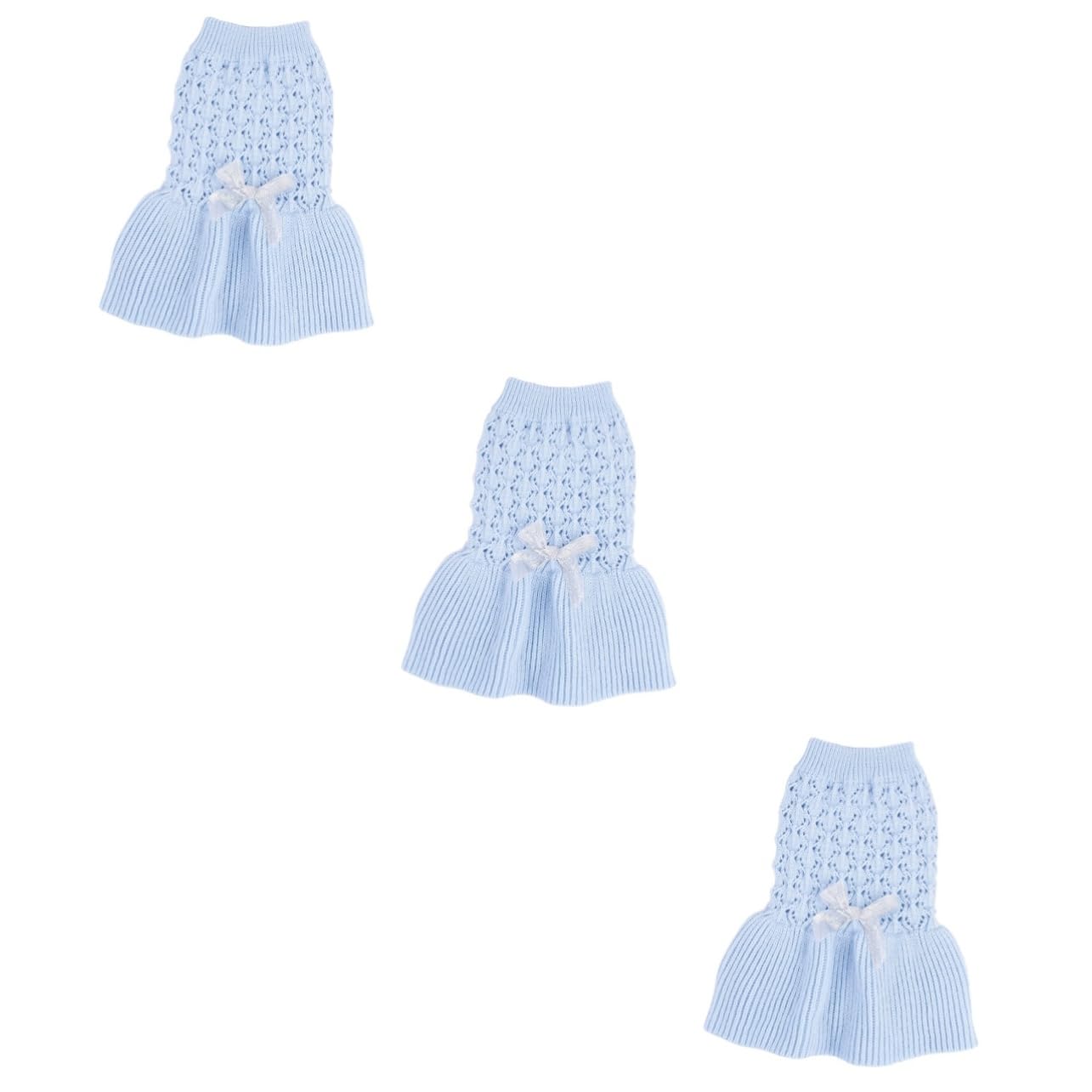 Pull pour chien et chat Housoutil XXS bleu en laine douce pour le printemps paquet de 3 pièces