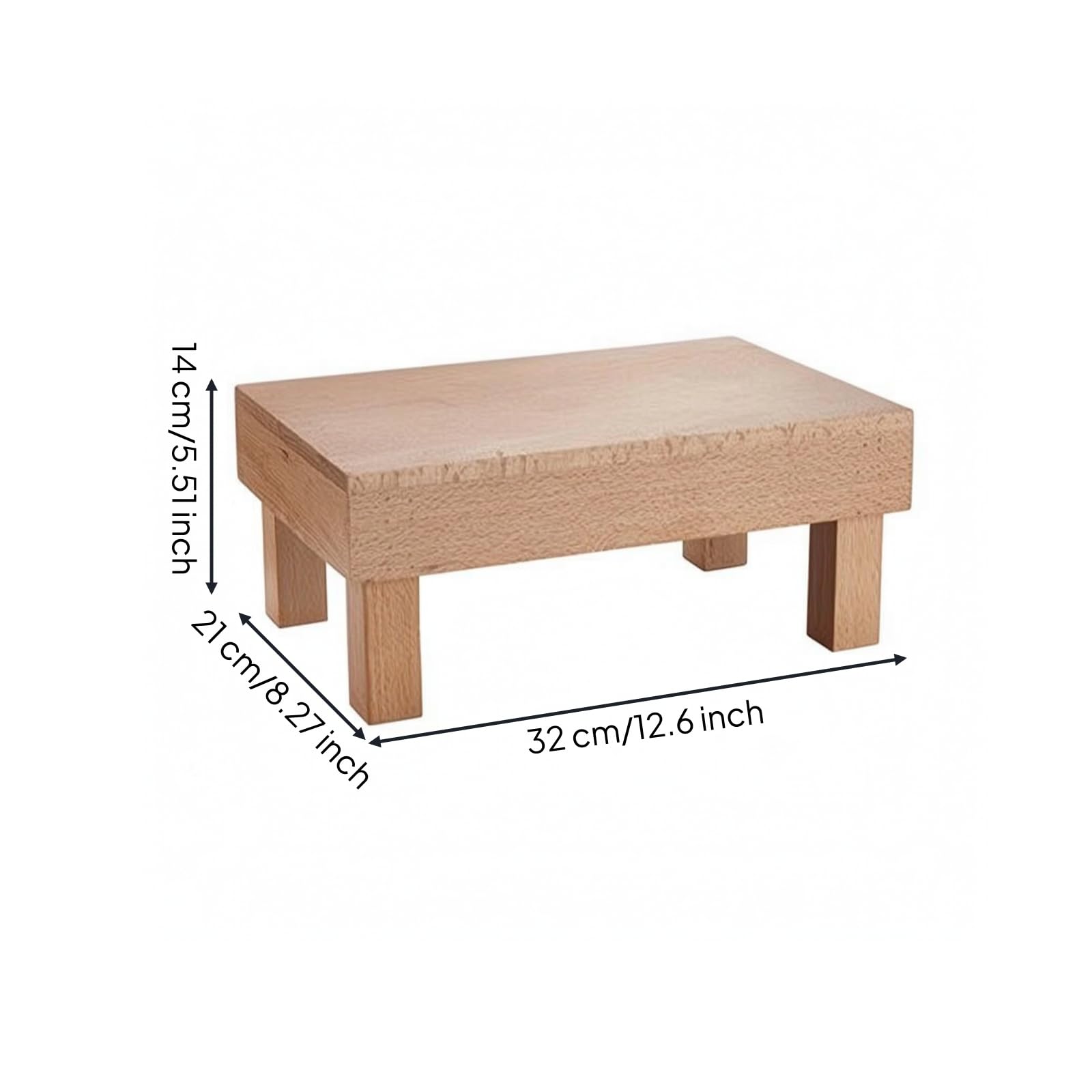 Almencla Expositor Madera con Patas Rústico | Estable, Minimalista, Rectangular para Postres, Caferías , M