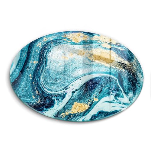 Plaque de protection induction 30cm multifonctionnelle Blue Abstraction