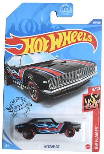Hot Wheels '67 Camaro HW Flames 4/10 Negro miniatura 1