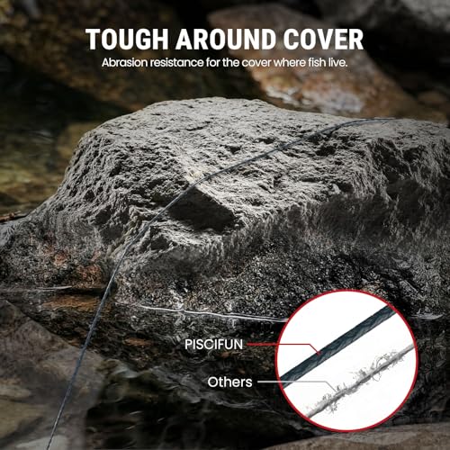 Image of Piscifun Onyx Braided Fishing Line, Superline Abrasion Resistant Braided Lines, Zero Stretch Super Strong, Low Memory, Fast Water Cutting PE Fishing Lines, 6lb-150lb
