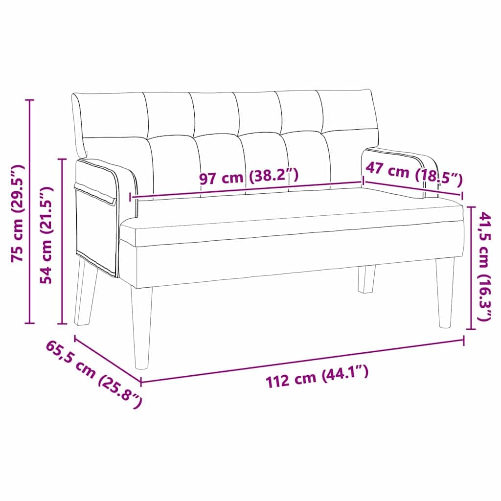 Banc Chesterfield en velours rouge vin avec dossier rembourré 112 x 65,5 x 75 cm, banc pour couloir, salon, chambre à coucher, banc rembourré stable avec pieds en bois massif, banc de salle à