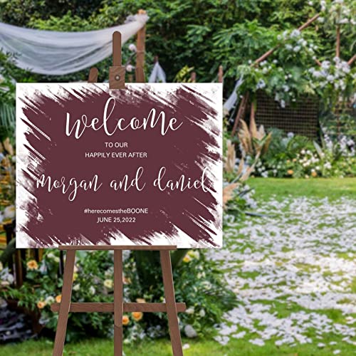 Bienvenue à notre panneau de mariage simple personnalisé pour fête et mairie