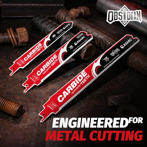 Image of EZARC Obsidian Carbide Reciprocating Saw Blade (Pro) 18TPI Endurance Ultra for Thin Metal, Cast Iron, Alloy Steel 6-Inch, 2-Pack