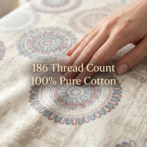 Image of Mafatlal Spring Glory Cotton Single Bedsheet Combo Pack of 2 with Pillow Covers | 180 TC Skin Friendly Cotton | Modern Printed Single Bed Linen | Floral White & Persian Red