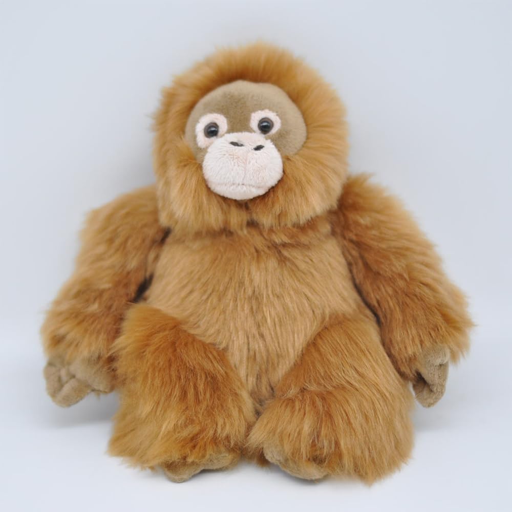 JIANEEXSQ Realistic Orangutan Stuffed Animal Plush Toy Soft Orangutan Plushies Doll Birthday Gift Decor