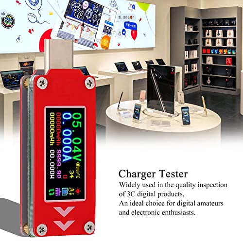 Image of USB C Power Meter, PD Charger Type C Tester - Color Display Voltmeter Ammeter Load Tester, Power Supply Tester - Charging Voltage Current Capacity Detector