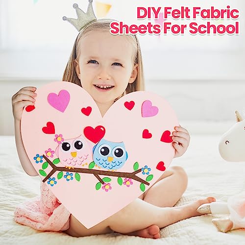 Image of Moukeren 460 Pcs 12 X 8 Inch Felt Sheets, 20 Colors | Stiff Fabric Squares Ideal Craft Sewing, DIY Patchwork Projects, Nonwoven Material, Bulk Supply Holiday and Festival Decor
