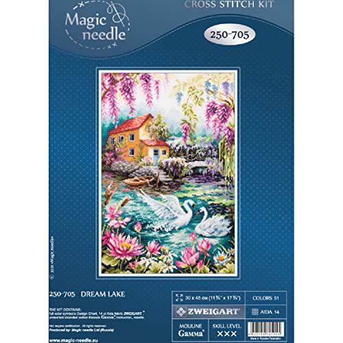 Magic needle 250-705 ZW Traumsee Counted Cross Stitch Kit with Zweigart Edition Cotton Multi-Coloured 30 x 45 cm - Image 2