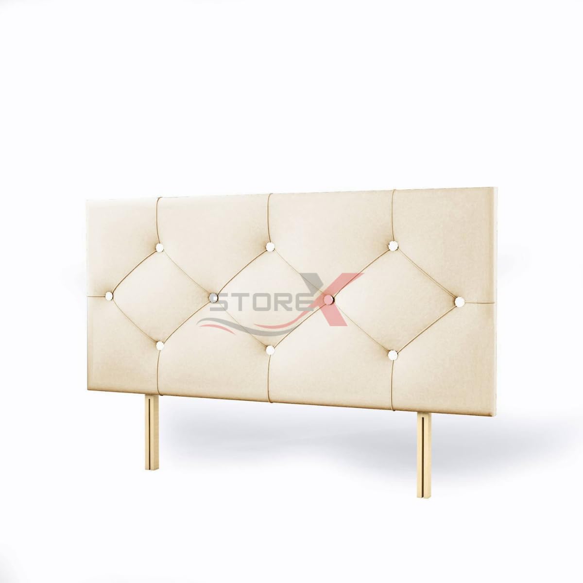 STOREX Plush Fabric Padded Lined Headboard For Devan Bed Bedroom Furniture Size 2Ft 6Inch/ 3Ft/ 4 Ft/ 4Ft 6Inch/ 5Ft /6Ft -20 Inch Height 20inch (Cream, 2FT 6 Inch Small Single) โ image 1