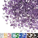 Mr. Fireglass 10 Pounds Fire Glass - 1/4 Inch High Luster Reflective Tempered Glass Rocks for Fireplace Fire Pit Table and Landscaping, Purple