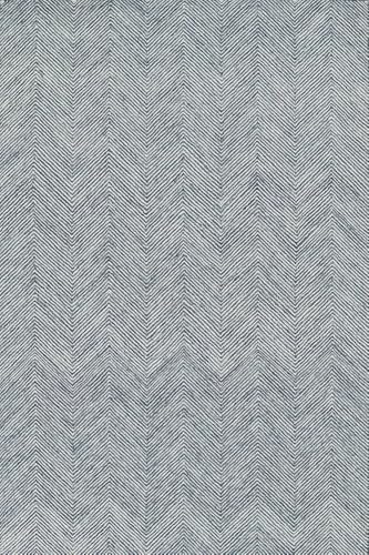 Tapete de Área Chevron de Lana 8'x10' Azul Denim