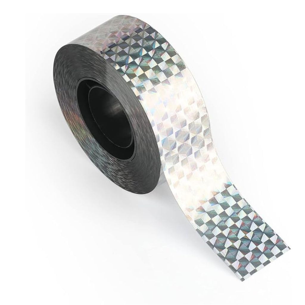 Spatlus Bird Repellent Scare Tapes, Reflective Tapes Double Sided Holographic Flash Deterrent for Driving Away Birds and Protect Plants Farm (Set : 1, Color : Silver, Size : 2.4 Cm X 100 M)-image-32