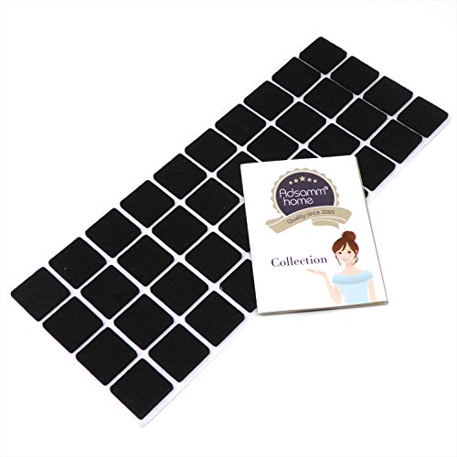 Adsamm® / 40 x selbstklebende Filzgleiter / Schwarz / 25x25 mm / quadratisch / Möbelgleiter aus Filz mit 3.5 mm Stärke / Möbel- und Bodenschutz in Adsamm® Qualität Cover