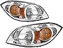 JSBOYAT Headlight Assembly Fit for 2005-2010 Chevy Cobalt 2007-2010 Pontiac G5 2005-2006 Pursuit Passenger and Driver Side, Chrome Housing & Amber Reflector