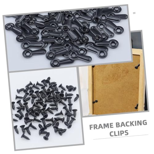 Image of 100pcs Picture Frame Backing Clips and Screws Kit Versatile Frame Wall Hardware for Hanging Pictures Strong Clips for Home Hotel and Museum Use