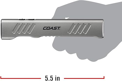 Miniatura 10 de Coast Slayer - Linterna LED recargable USB-C de 1150 lúmenes con puntoinundación, modo de memoria y clip de bolsillo, color plateado