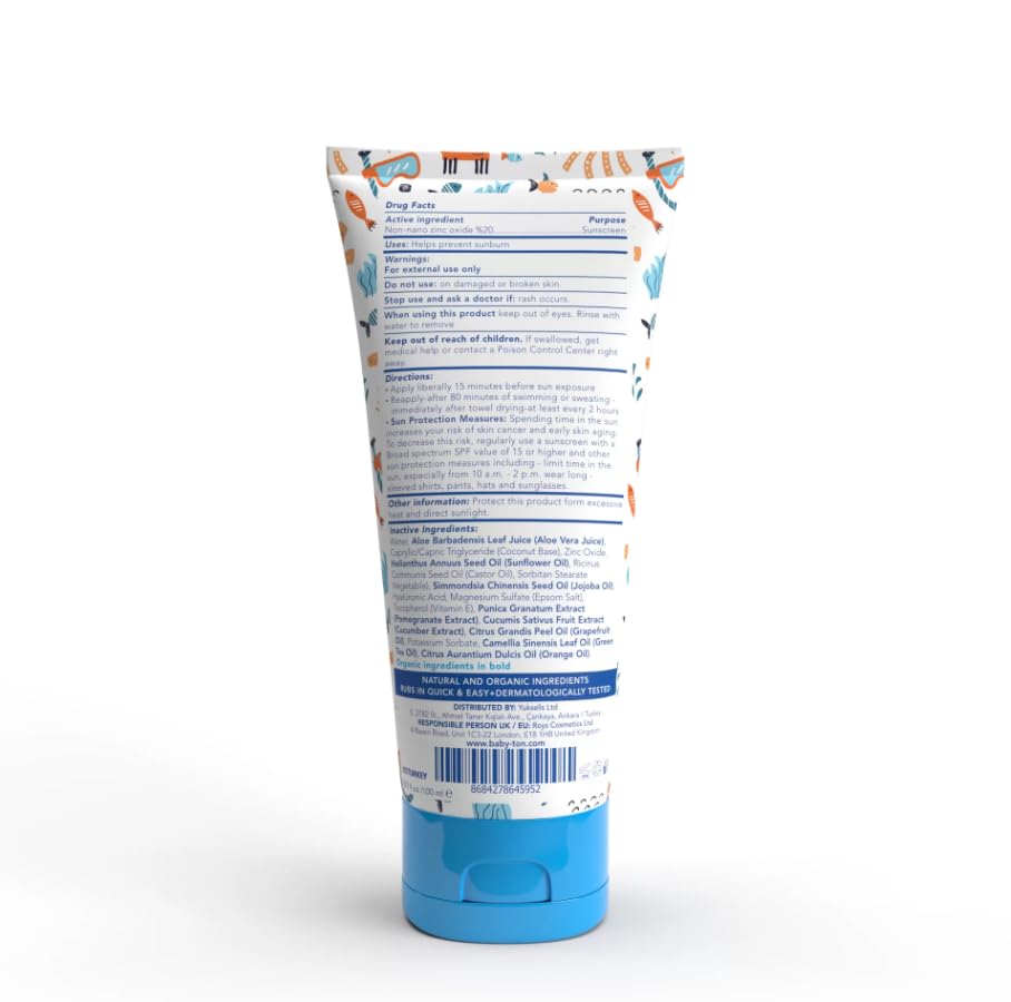 Babyton Sport SPF 30 Water Resistant 100 ml Mineral Sunscreen for baby& kids -Non Nano Zinc Oxide%20 No Parabens or Sulfates - Image 3