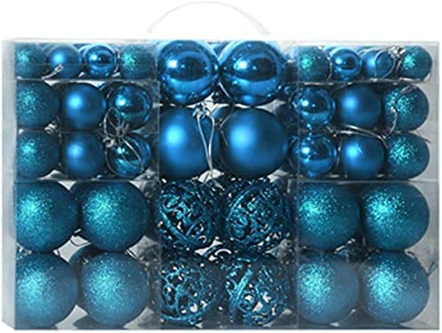 BSTMOME 100 stuks kerstballen, ornamenten, onbreekbare kerstballen, hangende ornamenten set voor festivalviering kerstboom vakantie huwelijksfeest decoratie (blauw)