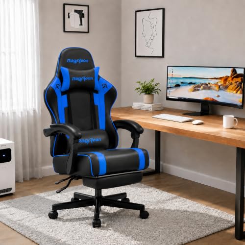 Riftracer Gaming Stuhl Chair Gamer Sessel - Ergonomischer Gamer Stuhl mit Fußstütze Kopfstütze und Lordosenstütz Höhenverstellbar… – Ansicht 2