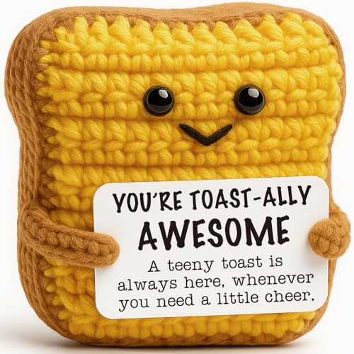 Graduation Gift for Her Him - Funny Crochet Butter Toast 'You're Toast-ally Awesome' for Friends...