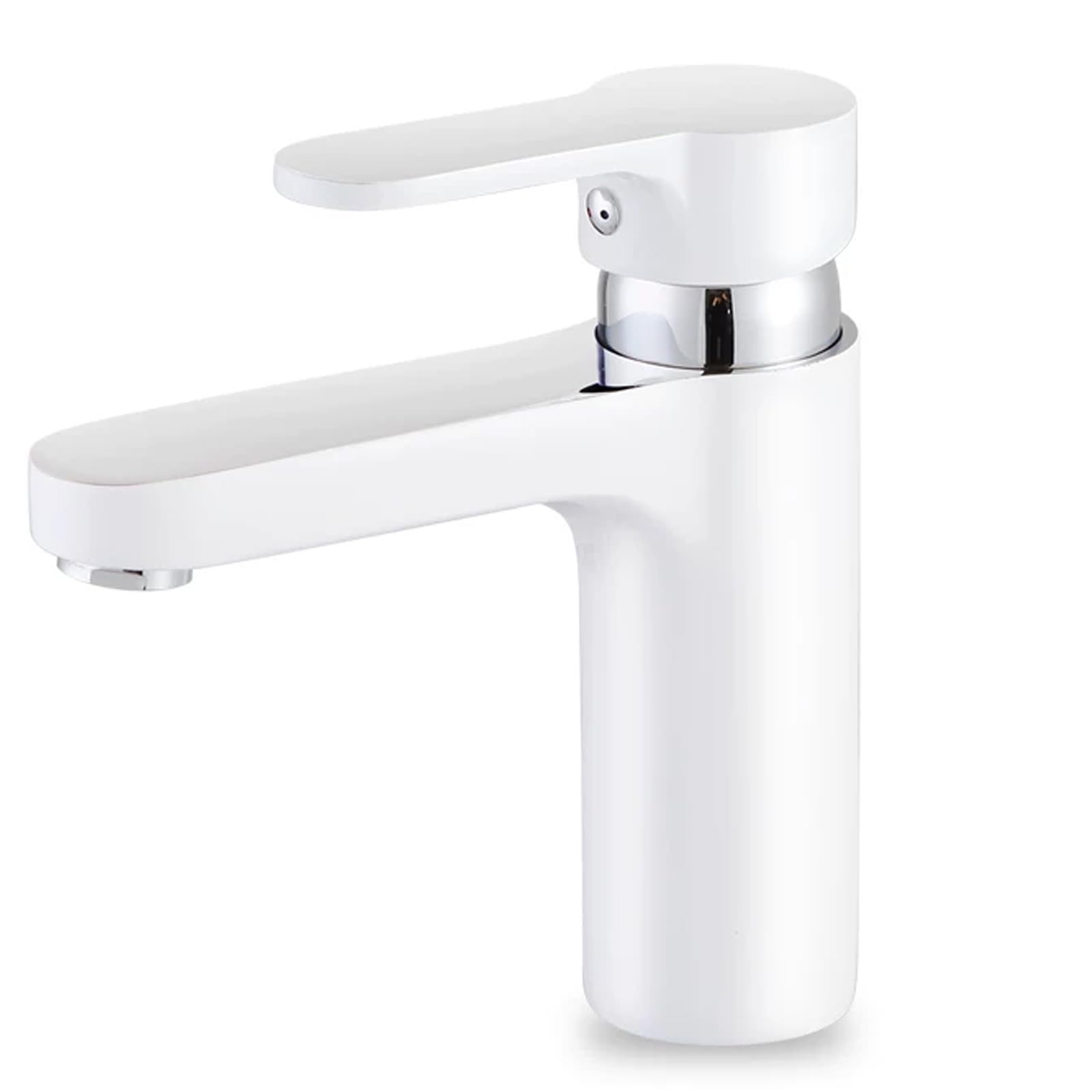 JRUIA Modern Green Kitchen Faucet, Water Saving Washbasin Tap, Ceramic Valve Insert, Single Lever Bathroom Mixer Tap,White