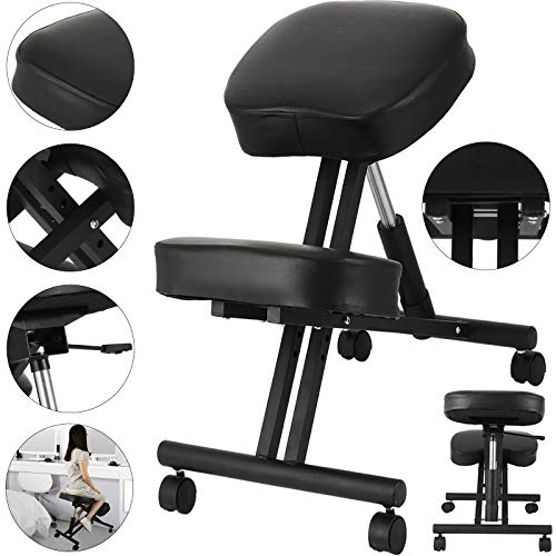 Tabouret Bureau Assise Active Tabouret Ergonomique Bureau FIVMEN - Hauteur Réglable 54-79cm - Effet Oscillant - Noir Tilo Hop'Toys