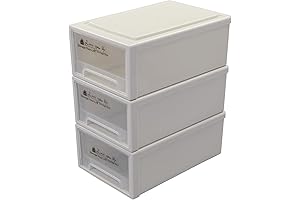 Sterlite 3-Pack Plastic Stackable Storage Drawers with Lids and Latches
