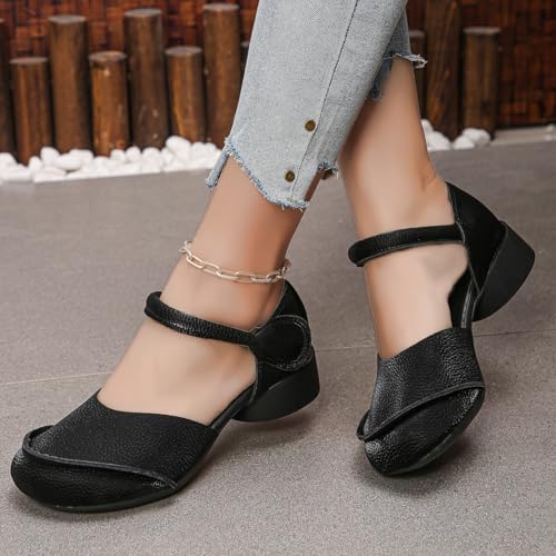 Women's Mary Jane Fashion Square Toe Easy Buckle Low Heel Slip On Flats Casual Walking Footwear for Ladies3