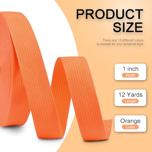 Image of CooBigo 12 Yards Webbing 1 inch & 1.5 inch & 2 inch Polypropylene Webbing Strap 1 Inch 1.5 Inch 2 Inch Wide Webbing Strapping for Bags /Lawn Chair /Pool Solar Cover DIY Crafting