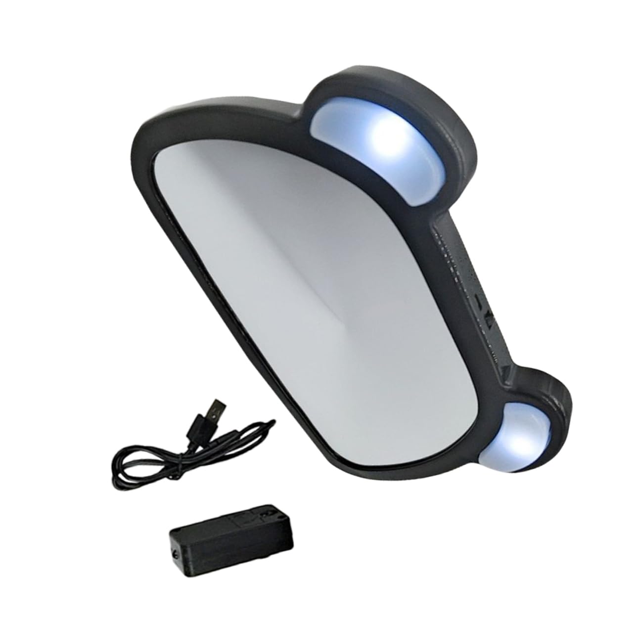ibasenice Rétroviseur Intérieur Arrière pour Siège Arrière de Voiture, Miroir D’Observation Bébé Rotatif, LED, Fixation Bande, Noir