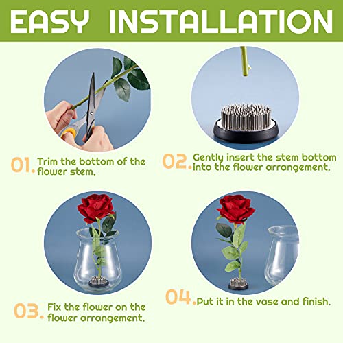 4 Pcs Flower Frogs Flower Arranger Flower Pin Frog Round Frog Flower Fixed Tool Floral Arrangement Pin Holder Japanese Flower Holder Flower Arranger For Vase Flower Arrangement Plant Fixation, Silver #TOP3