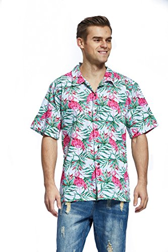 Image of Matchable Family Hawaiian Luau Men Women Girl Boy Clothes in Flamingo in Love