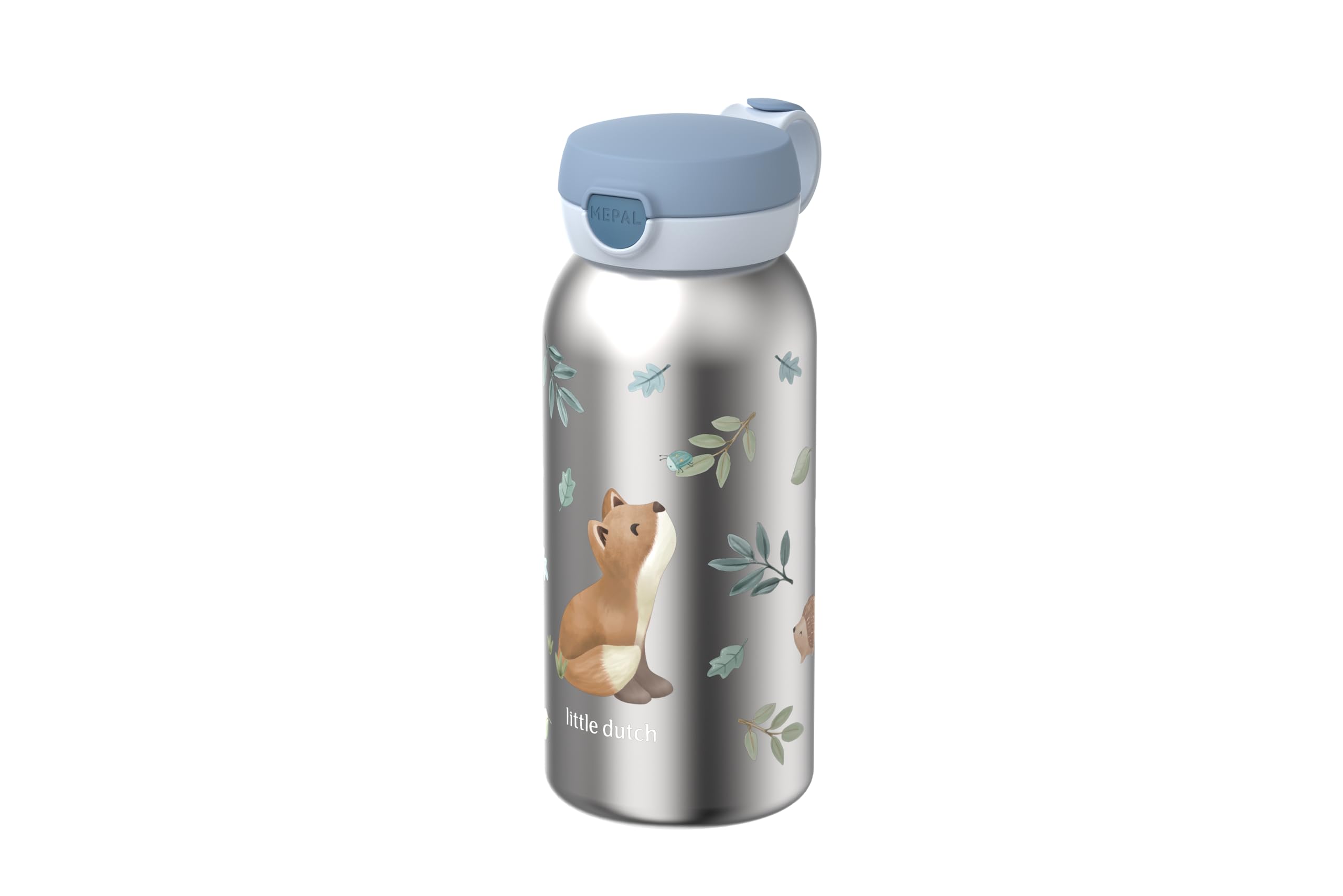 Mepal Forest Friends Stainless Steel Drinking Bottle with Flip Lid Pops Open at the Touch of a Button Suitable for Children Carbonated Leak-Proof Hygienic Lid 600 ml — image 1