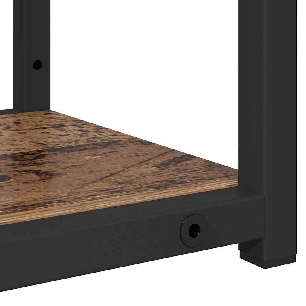 Wandregal Altholz 80x21x78,5 cm mit 3 Ablagen aus Holzwerkstoff und Metallrahmen, Modernes Design & Stabilität für Wohnzimmer, Flur und Schlafzimmer