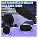 10PCS Fluffy Car Accessories Set, Furry Steering Wheel Cover with Warm Fuzzy Gear Shift Cover Ball Keychain Handbrake Cover Console Seat Belt Shoulder Pads & Diamond Ignition Ring Cup Mats (Black)