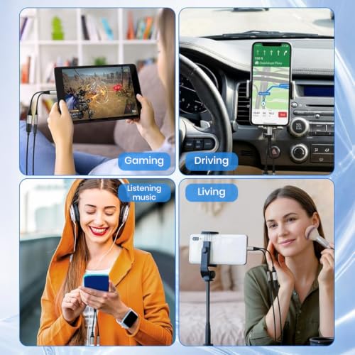 Image of Verilux USB C to 3.5 mm Audio Adapter with 60 W PD Fast Charging 2 in 1 Audio and Charging Converter for Traveling Home and Daily Use