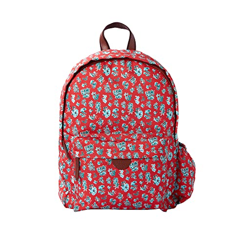 Image of TEAL BY CHUMBAK Women's Laptop Backpack | Office /School /College /Business /Travel - 13Inch Laptop | Stylish and Trendy Printed Canvas Backpack | Red (Wildflower)